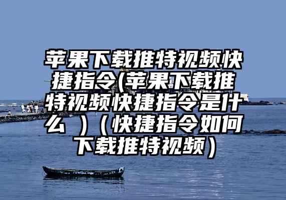 苹果下载推特视频快捷指令(苹果下载推特视频快捷指令是什么 )（快捷指令如何下载推特视频）