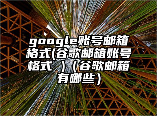 google账号邮箱格式(谷歌邮箱账号格式 )（谷歌邮箱有哪些）