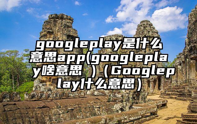 googleplay是什么意思app(googleplay啥意思 )（Googleplay什么意思）