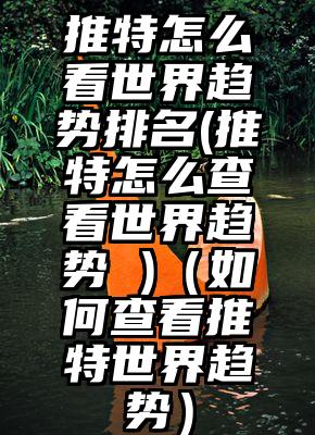 推特怎么看世界趋势排名(推特怎么查看世界趋势 )（如何查看推特世界趋势）