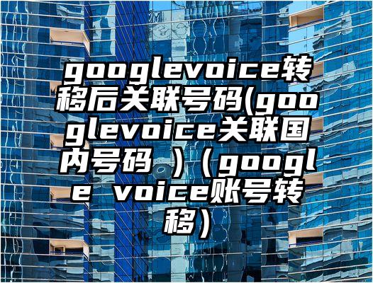 googlevoice转移后关联号码(googlevoice关联国内号码 )（google voice账号转移）