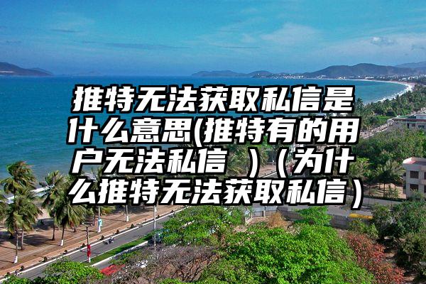 推特无法获取私信是什么意思(推特有的用户无法私信 )（为什么推特无法获取私信）
