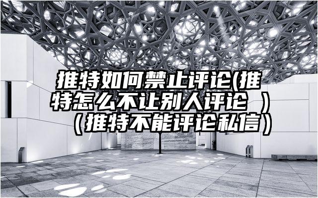 推特如何禁止评论(推特怎么不让别人评论 )（推特不能评论私信）