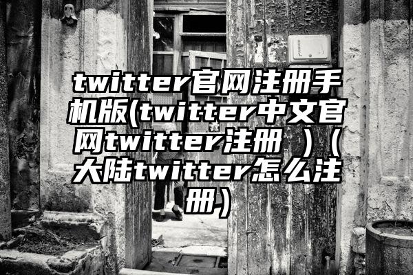twitter官网注册手机版(twitter中文官网twitter注册 )（大陆twitter怎么注册）