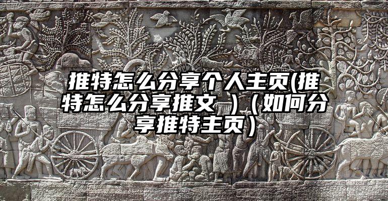 推特怎么分享个人主页(推特怎么分享推文 )（如何分享推特主页）