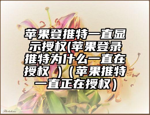 苹果登推特一直显示授权(苹果登录推特为什么一直在授权 )（苹果推特一直正在授权）