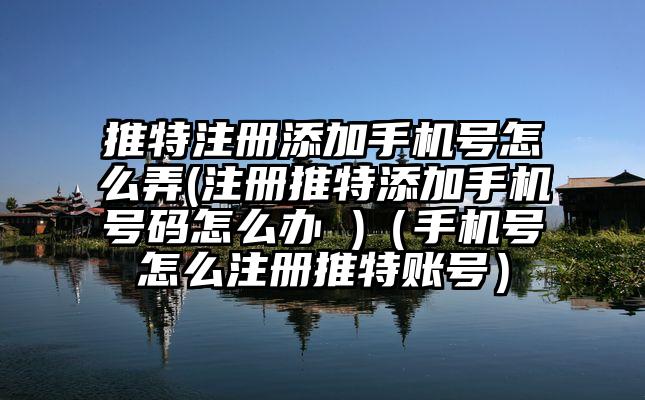 推特注册添加手机号怎么弄(注册推特添加手机号码怎么办 )（手机号怎么注册推特账号）