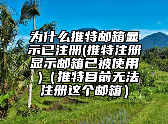 为什么推特邮箱显示已注册(推特注册显示邮箱已被使用 )（推特目前无法注册这个邮箱）