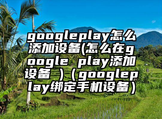 googleplay怎么添加设备(怎么在google play添加设备 )（googleplay绑定手机设备）