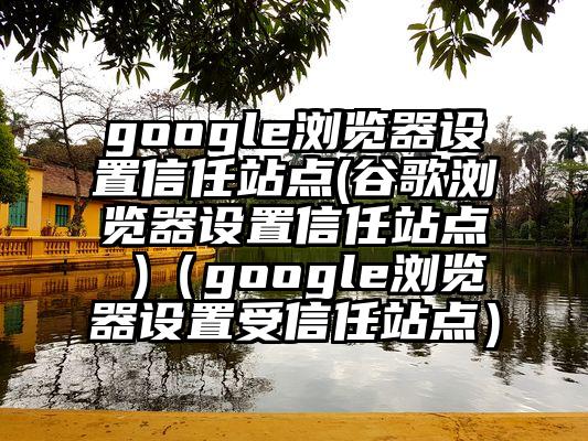 google浏览器设置信任站点(谷歌浏览器设置信任站点 )（google浏览器设置受信任站点）