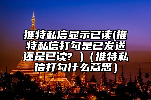 推特私信显示已读(推特私信打勾是已发送还是已读? )（推特私信打勾什么意思）