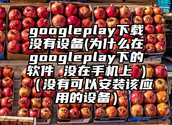 googleplay下载没有设备(为什么在googleplay下的软件 没在手机上 )（没有可以安装该应用的设备）