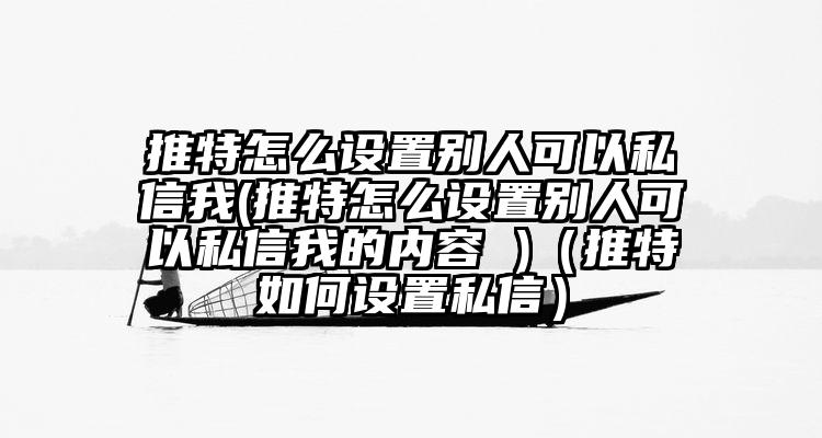 推特怎么设置别人可以私信我(推特怎么设置别人可以私信我的内容 )（推特如何设置私信）