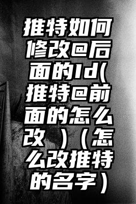 推特如何修改@后面的Id(推特@前面的怎么改 )（怎么改推特的名字）