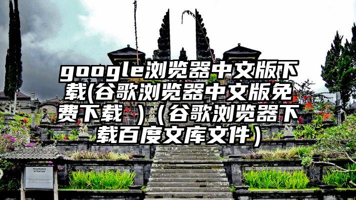 google浏览器中文版下载(谷歌浏览器中文版免费下载 )（谷歌浏览器下载百度文库文件）