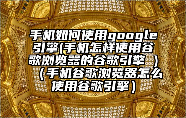 手机如何使用google引擎(手机怎样使用谷歌浏览器的谷歌引擎 )（手机谷歌浏览器怎么使用谷歌引擎）