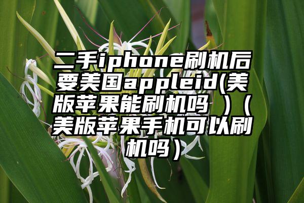 二手iphone刷机后要美国appleid(美版苹果能刷机吗 )（美版苹果手机可以刷机吗）