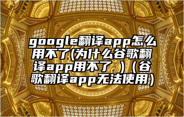 google翻译app怎么用不了(为什么谷歌翻译app用不了 )（谷歌翻译app无法使用）