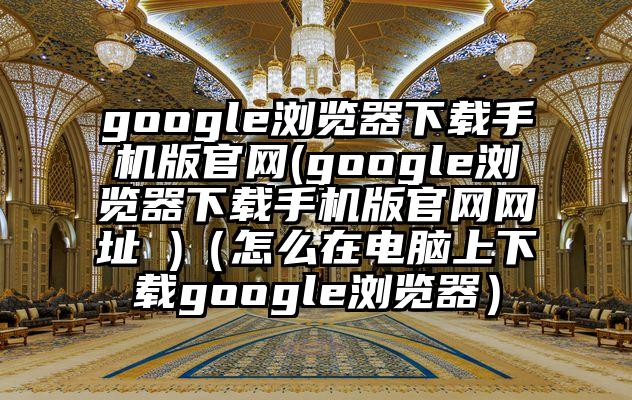 google浏览器下载手机版官网(google浏览器下载手机版官网网址 )（怎么在电脑上下载google浏览器）