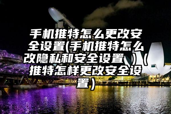 手机推特怎么更改安全设置(手机推特怎么改隐私和安全设置 )（推特怎样更改安全设置）