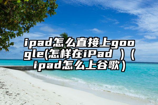 ipad怎么直接上google(怎样在iPad )（ipad怎么上谷歌）