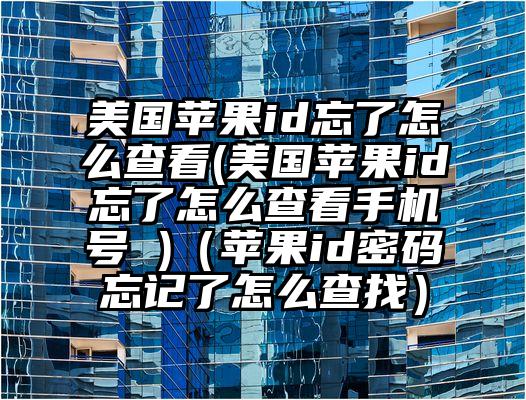 美国苹果id忘了怎么查看(美国苹果id忘了怎么查看手机号 )（苹果id密码忘记了怎么查找）