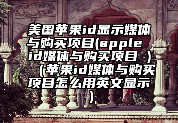 美国苹果id显示媒体与购买项目(apple id媒体与购买项目 )（苹果id媒体与购买项目怎么用英文显示）