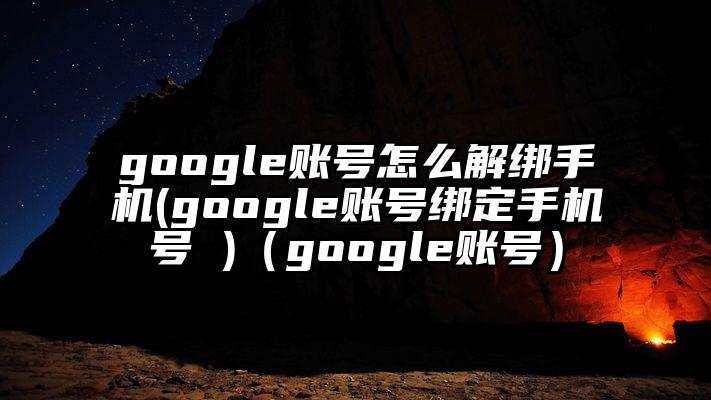 google账号怎么解绑手机(google账号绑定手机号 )（google账号）