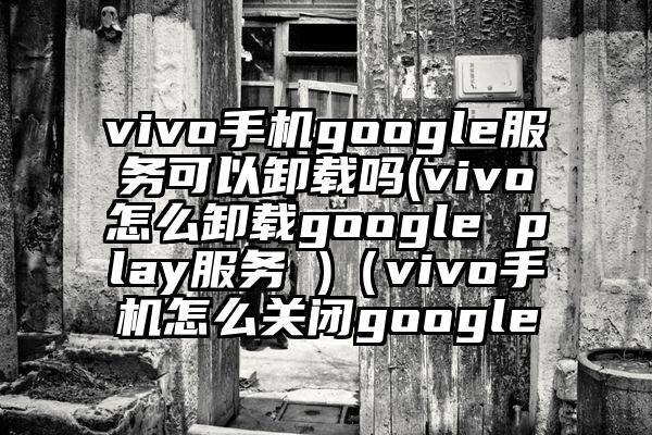 vivo手机google服务可以卸载吗(vivo怎么卸载google play服务 )（vivo手机怎么关闭google