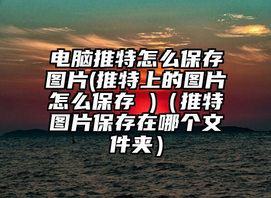 电脑推特怎么保存图片(推特上的图片怎么保存 )(推特图片保存在哪个文件夹)