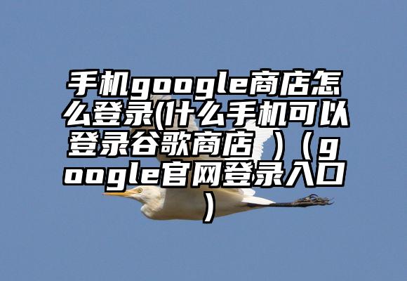 手机google商店怎么登录(什么手机可以登录谷歌商店 )(google官网登录入口)