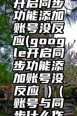 google开启同步功能添加账号没反应(google开启同步功能添加账号没反应 )（账号与同步什么作用）