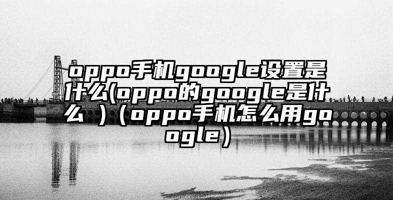oppo手机google设置是什么(oppo的google是什么 )（oppo手机怎么用google）