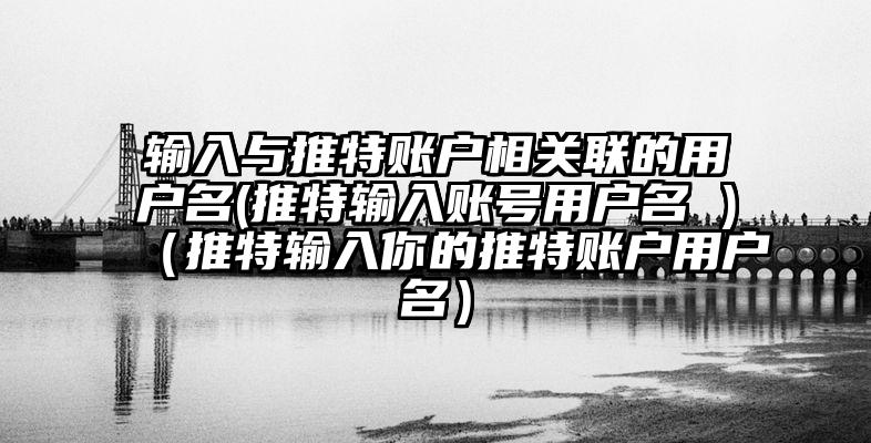 输入与推特账户相关联的用户名(推特输入账号用户名 )（推特输入你的推特账户用户名）