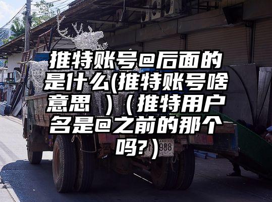 推特账号@后面的是什么(推特账号啥意思 )（推特用户名是@之前的那个吗?）