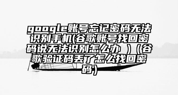 google账号忘记密码无法识别手机(谷歌账号找回密码说无法识别怎么办 )（谷歌验证码丢了怎么找回密码）